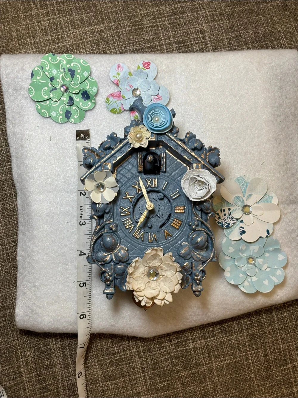 Painted miniature cuckoo clock